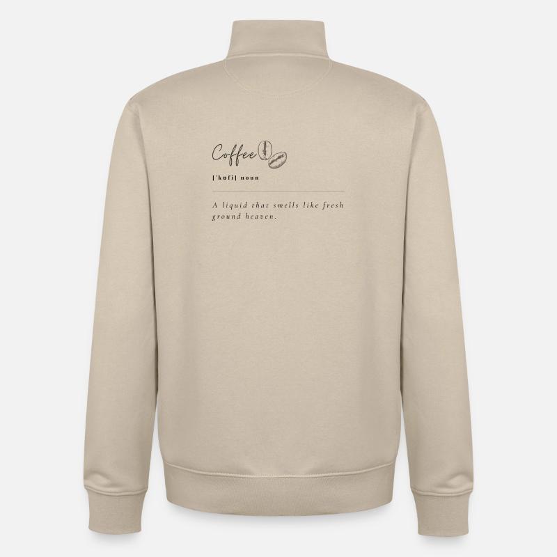 Impression minimale des grains de café - Sweat zippé unisexe en coton bio Stanley/Stella - beige crème