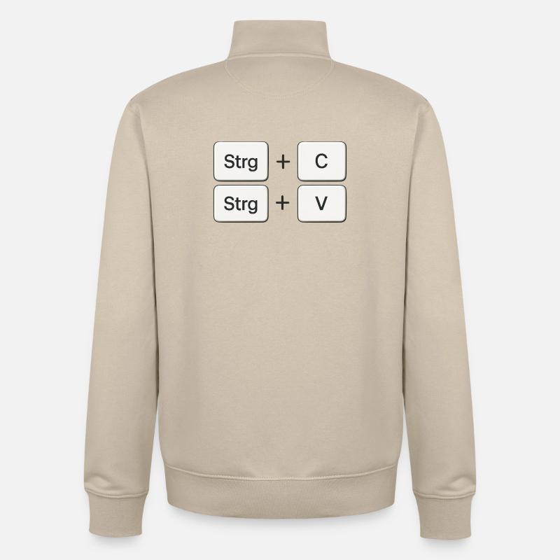 Kopieren + Einfügen | Copy + Paste - Unisex Organic Zip Sweatshirt von Stanley/Stella - Cremebeige
