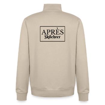 Après Ski Moniteur Humour Party - Sweat zippé unisexe en coton bio Stanley/Stella - beige crème - Dos - AI Model Male 185 dark (185cm)
