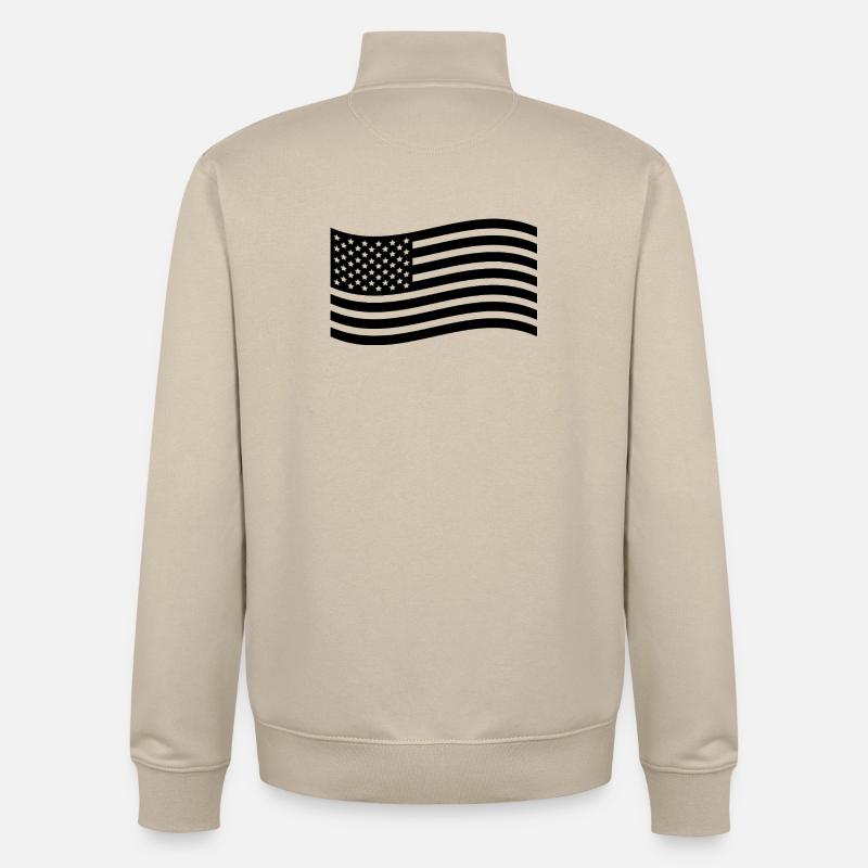 Utiliser des drapeaux - Sweat zippé unisexe en coton bio Stanley/Stella - beige crème