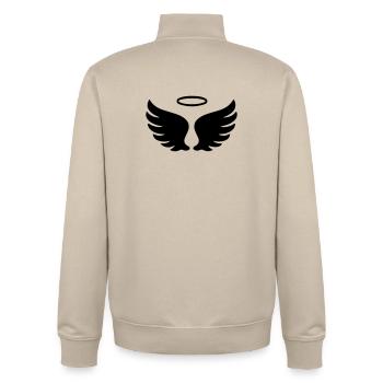 Wings Angel Symbol - Unisex Organic Zip Sweatshirt by Stanley/Stella - desert dust - Back - AI Model Male 185 dark (185cm)