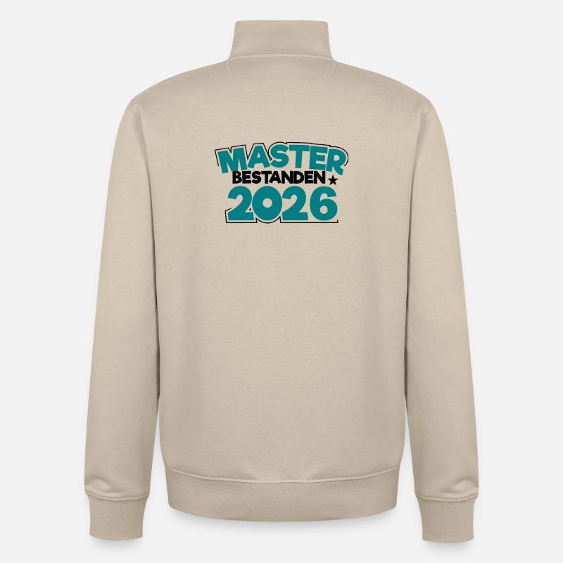 Master 2026 Diplôme - Sweat zippé unisexe en coton bio Stanley/Stella - beige crème