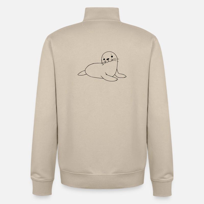 Scellage scellant scellement - Sweat zippé unisexe en coton bio Stanley/Stella - beige crème