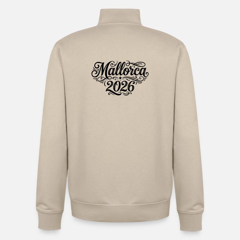 Mallorca 2026 Palm Tree - Unisex Organic Zip Sweatshirt by Stanley/Stella - desert dust