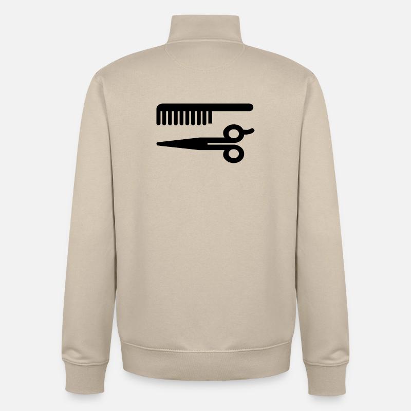 coiffeur - Sweat zippé unisexe en coton bio Stanley/Stella - beige crème