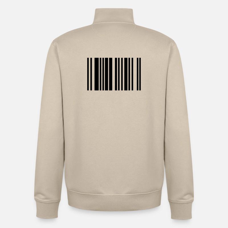 barcode - Sweat zippé unisexe en coton bio Stanley/Stella - beige crème