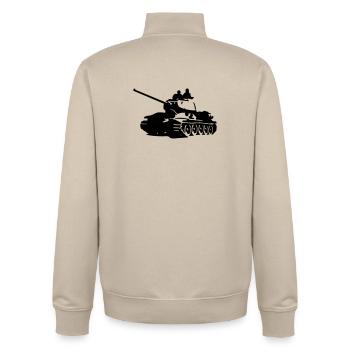 Panzer T-34 - Unisex Organic Zip Sweatshirt von Stanley/Stella - Cremebeige - Hinten - AI Model Male 185 dark (185cm)