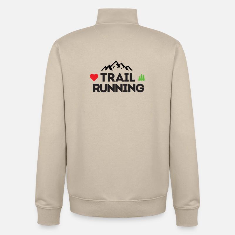 Ich liebe Trailrunning - Unisex Organic Zip Sweatshirt von Stanley/Stella - Cremebeige