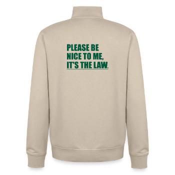Lustige, sarkastische Sarkasmus, College University School - Unisex Organic Zip Sweatshirt von Stanley/Stella - Cremebeige - Hinten - AI Model Male 185 dark (185cm)