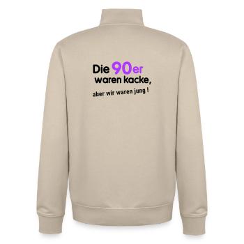 90er waren kacke - Unisex Organic Zip Sweatshirt von Stanley/Stella - Cremebeige - Hinten - AI Model Male 185 dark (185cm)