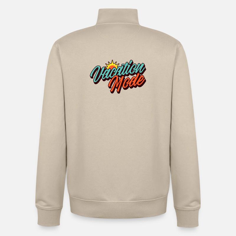 Vacation Mode Urlaubsmodus Retro Sonnen-Design - Unisex Organic Zip Sweatshirt von Stanley/Stella - Cremebeige