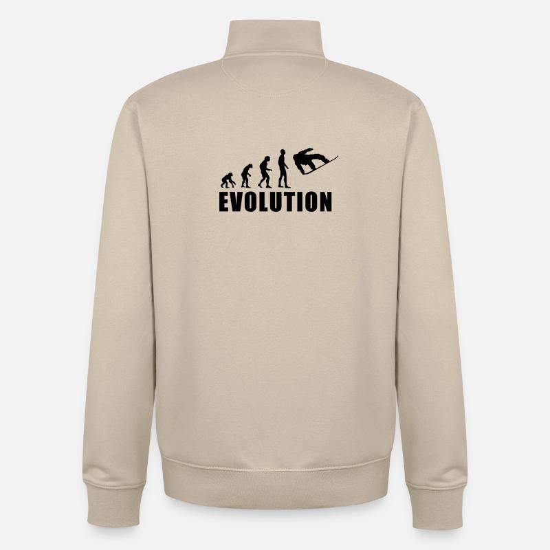 EVOLUTION SNOWBOARD Neige Hiver Cadeau - Sweat zippé unisexe en coton bio Stanley/Stella - beige crème