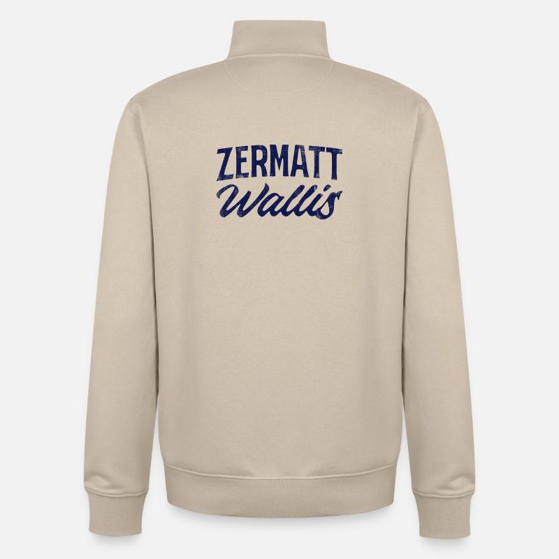 Zermatt Wallis Alpine Script - Unisex Organic Zip Sweatshirt von Stanley/Stella - Cremebeige