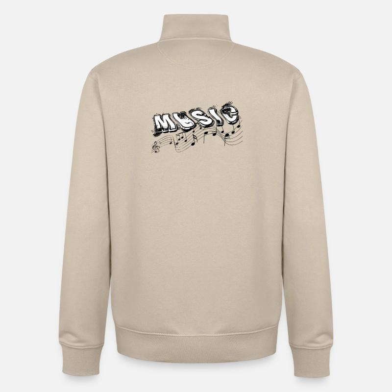 MUSIQUE Faute de frappe avec notes - Sweat zippé unisexe en coton bio Stanley/Stella - beige crème