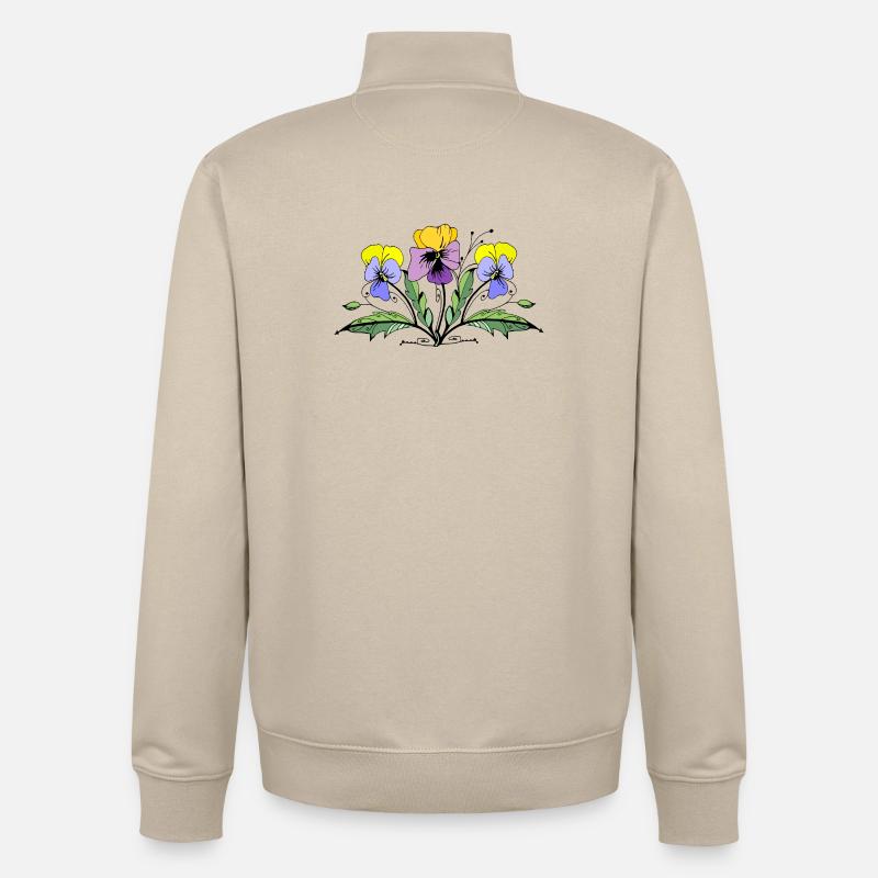 Fleur - Sweat zippé unisexe en coton bio Stanley/Stella - beige crème