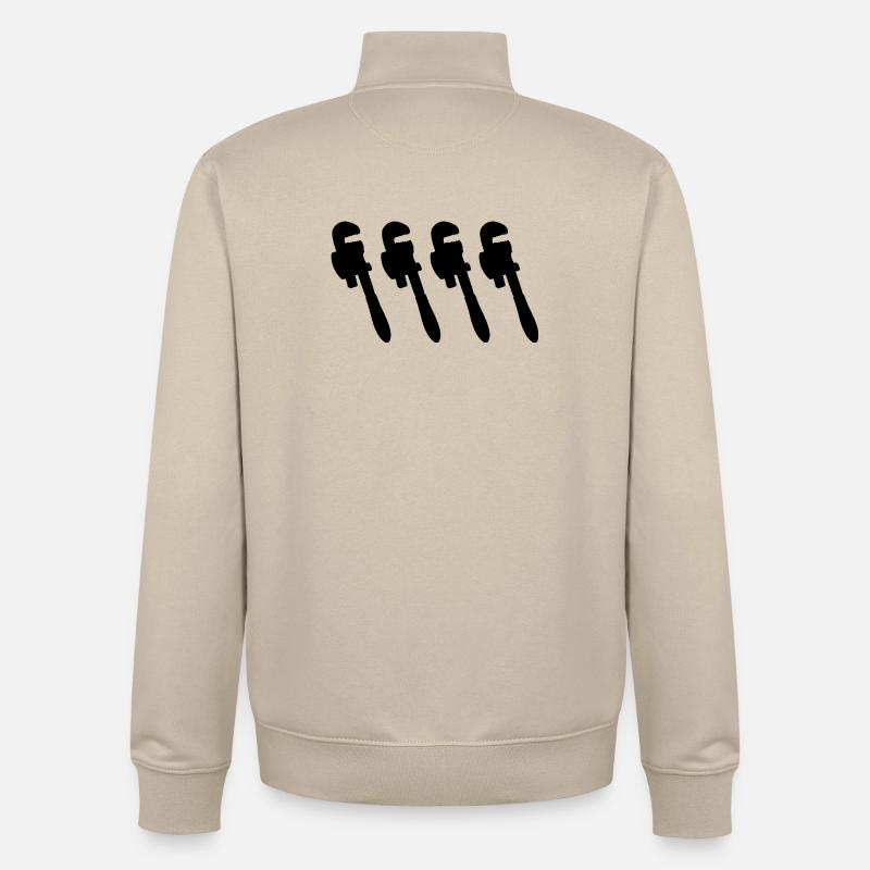 Pinces à pompe à eau - Sweat zippé unisexe en coton bio Stanley/Stella - beige crème