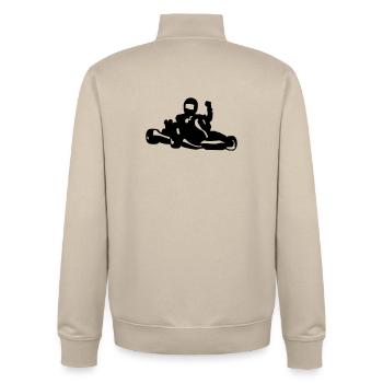 Karting - Unisex Organic Zip Sweatshirt by Stanley/Stella - desert dust - Back - AI Model Male 185 dark (185cm)