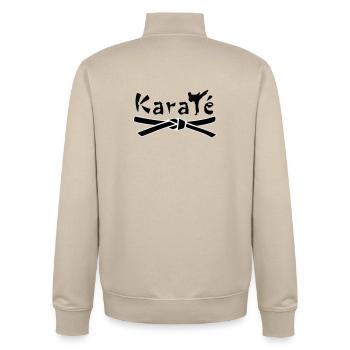 Karate - Unisex Organic Zip Sweatshirt von Stanley/Stella - Cremebeige - Hinten - AI Model Male 185 dark (185cm)