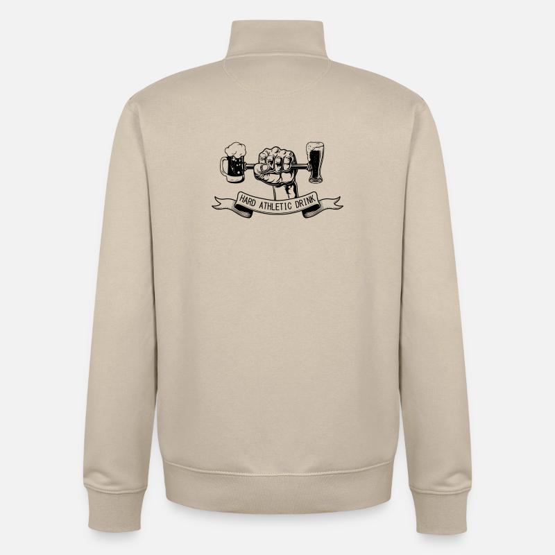 HARD ATHLETIC DRINK - Sweat zippé unisexe en coton bio Stanley/Stella - beige crème