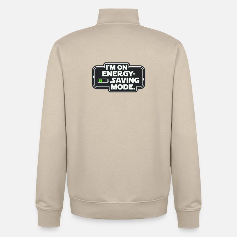 I'm On Energy-Saving Mode - Unisex Organic Zip Sweatshirt von Stanley/Stella - Cremebeige