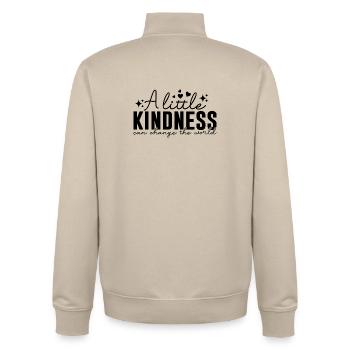 A Little Kindness – Freundlichkeit - Unisex Organic Zip Sweatshirt by Stanley/Stella - desert dust - Back - AI Model Male 185 dark (185cm)