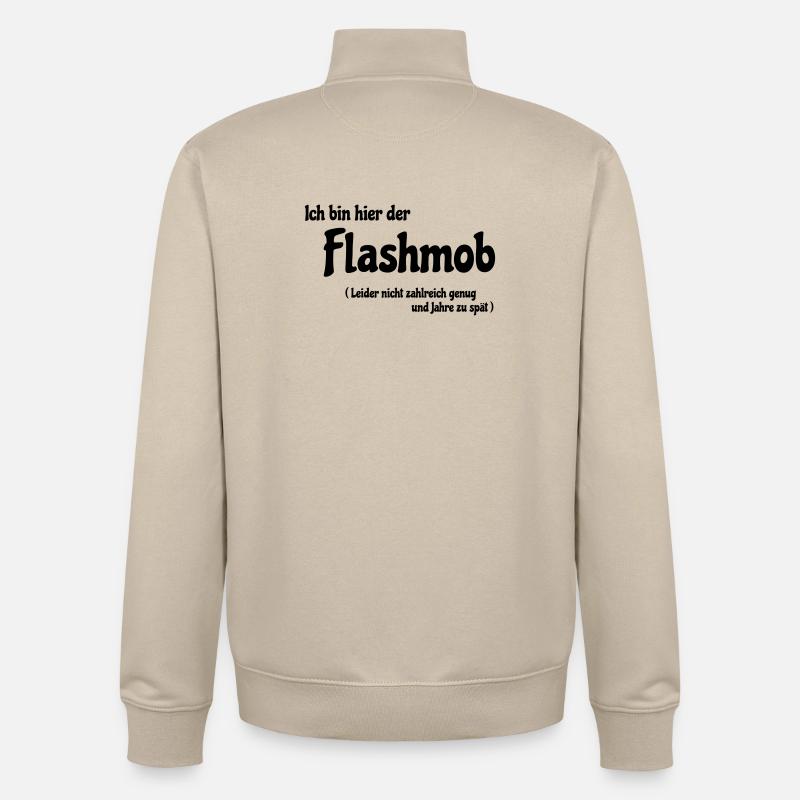 Flash mob - Sweat zippé unisexe en coton bio Stanley/Stella - beige crème