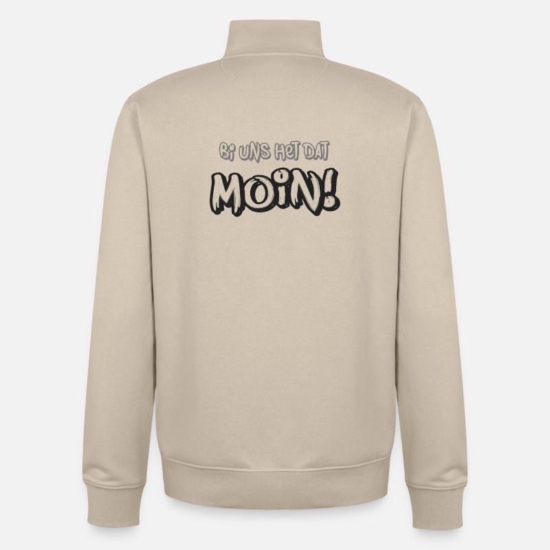 Moin – Bi uns het dat - Sweat zippé unisexe en coton bio Stanley/Stella - beige crème