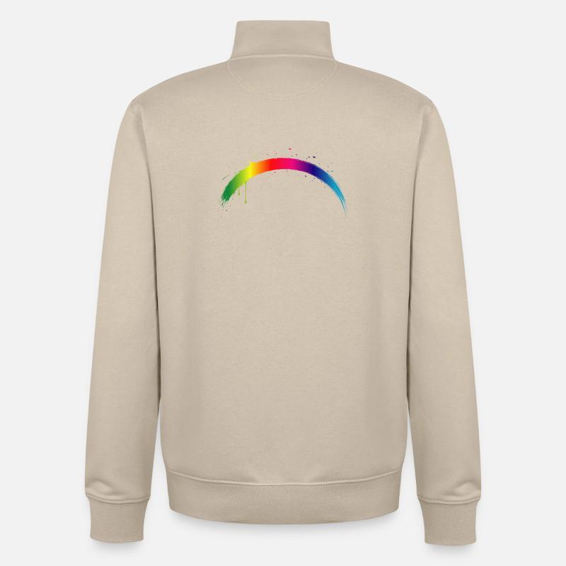 Rainbow Arc Gradient Splash Art - Unisex Organic Zip Sweatshirt by Stanley/Stella - desert dust