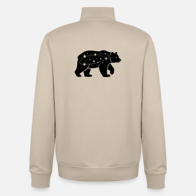 Galaxie - Sweat zippé unisexe en coton bio Stanley/Stella - beige crème