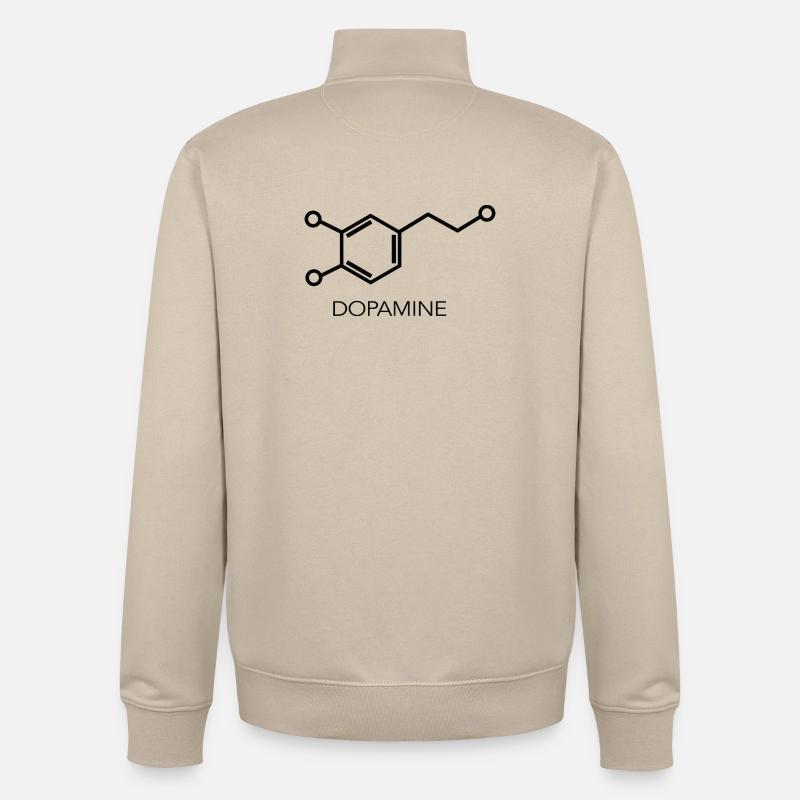 Dopaminmolekül-Minimalistisches Wissenschaftsdesign - Unisex Organic Zip Sweatshirt von Stanley/Stella - Cremebeige