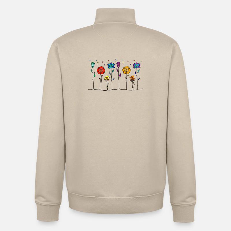 Fleur - Sweat zippé unisexe en coton bio Stanley/Stella - beige crème