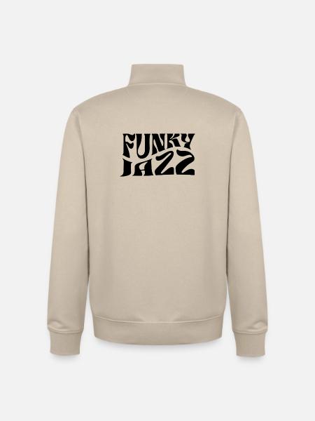 Funky Jazz Musik-Logo-Design - Unisex Organic Zip Sweatshirt von Stanley/Stella - Cremebeige