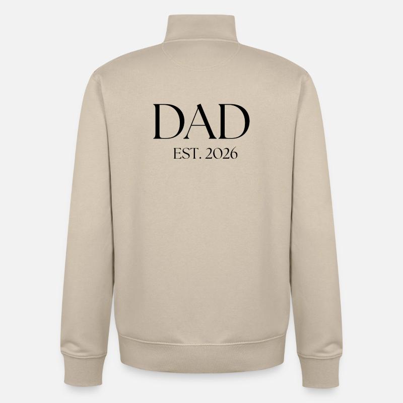 Papa bientôt - Sweat zippé unisexe en coton bio Stanley/Stella - beige crème