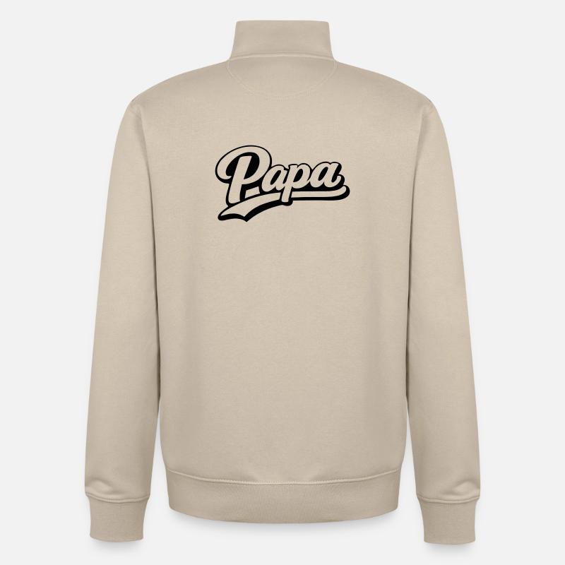 Papa - Sweat zippé unisexe en coton bio Stanley/Stella - beige crème