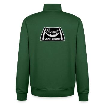 Summer Camp Champ Lustig Kinder Outdoor Abenteuer - Unisex Organic Zip Sweatshirt von Stanley/Stella - Flaschengrün - Hinten - AI Model Male 185 dark (185cm)