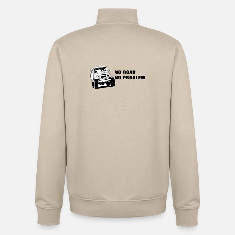 Landcruiser BJ40 No Road No Problem - Sweat zippé unisexe en coton bio Stanley/Stella - beige crème