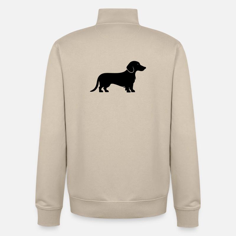 Teckel Dackel - Sweat zippé unisexe en coton bio Stanley/Stella - beige crème