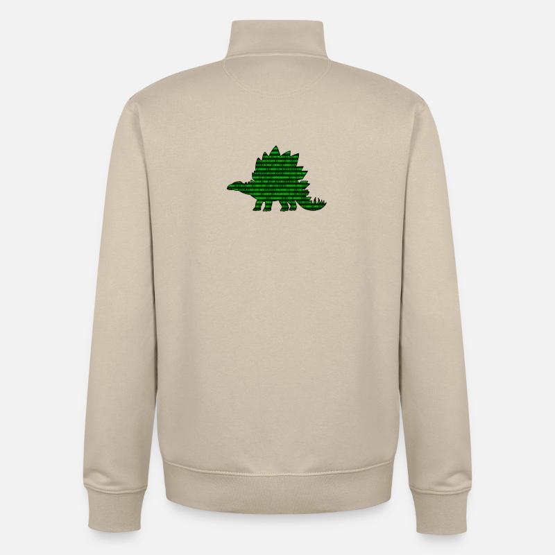 Dinosaure numérique - Sweat zippé unisexe en coton bio Stanley/Stella - beige crème