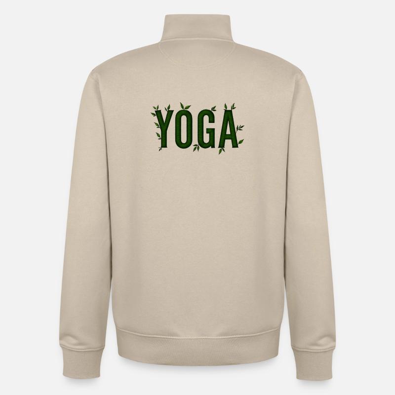 Yoga Vert Feuillage Texturé - Sweat zippé unisexe en coton bio Stanley/Stella - beige crème