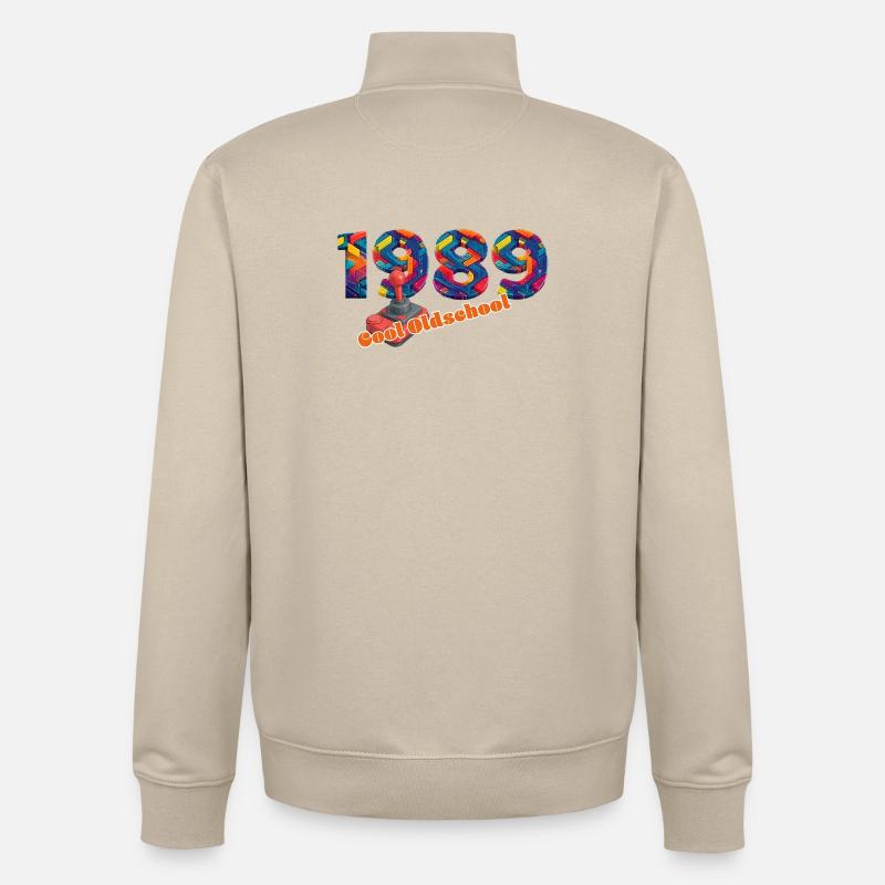 1989 – Retro Digital Gaming Stil - Unisex Organic Zip Sweatshirt von Stanley/Stella - Cremebeige
