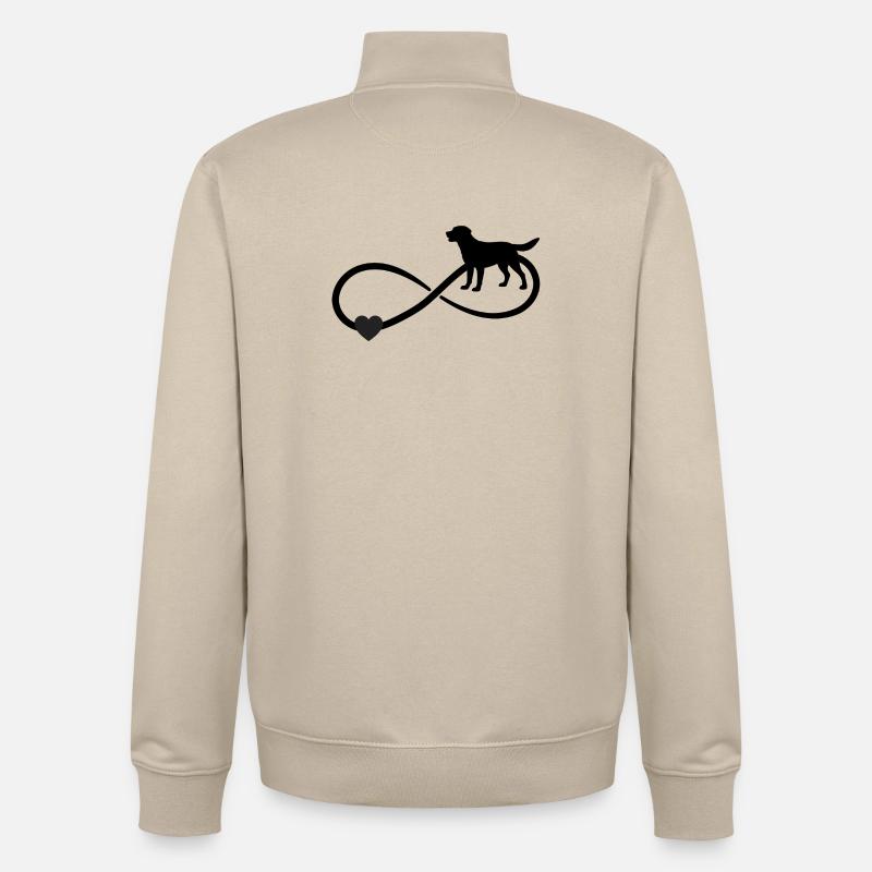 Signe d’infini du Labrador - Sweat zippé unisexe en coton bio Stanley/Stella - beige crème