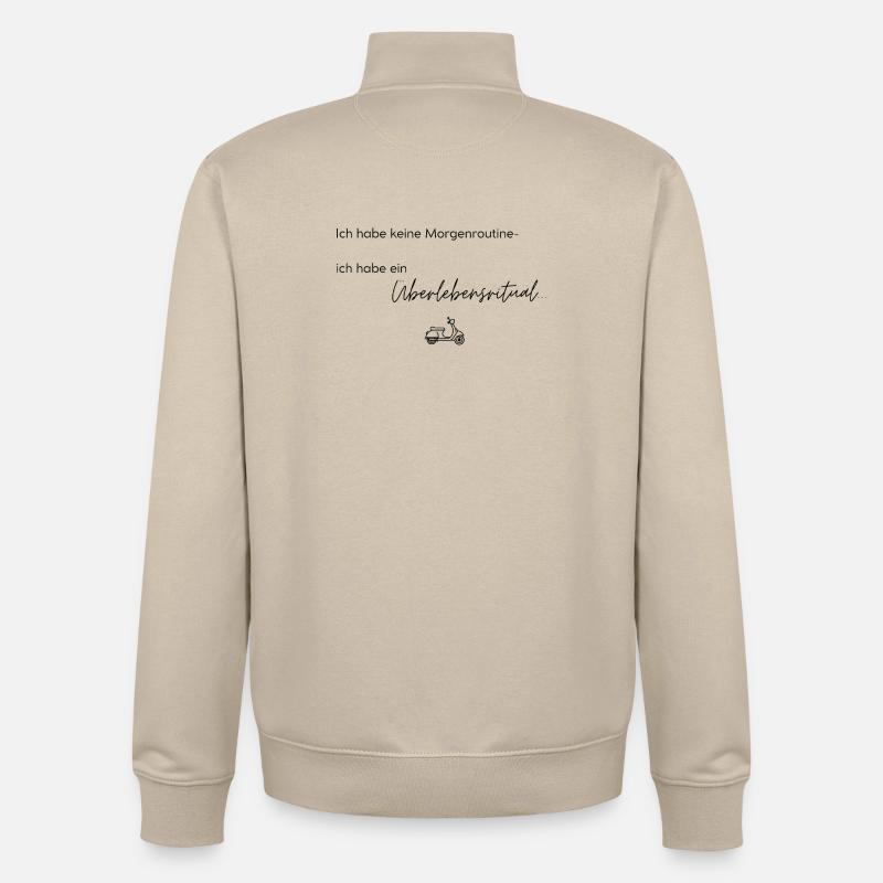 LIEBEVOLL Morgenroutine Roller - Unisex Organic Zip Sweatshirt von Stanley/Stella - Cremebeige