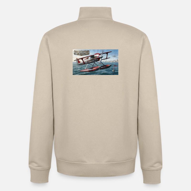 L’âge d’or de la course aérienne - Sweat zippé unisexe en coton bio Stanley/Stella - beige crème