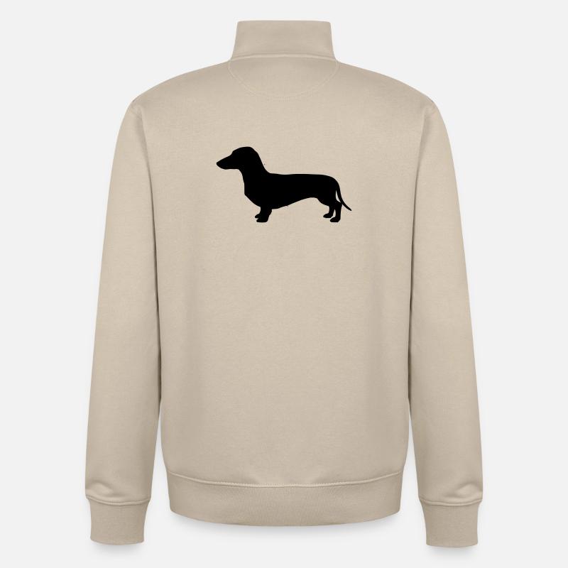 Teckel Silhouette teckel - Sweat zippé unisexe en coton bio Stanley/Stella - beige crème