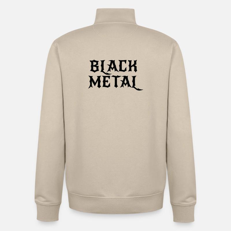 Conception du logo Black Metal - Sweat zippé unisexe en coton bio Stanley/Stella - beige crème