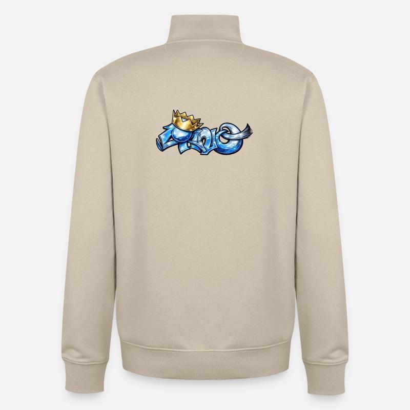 Bleu cano - Sweat zippé unisexe en coton bio Stanley/Stella - beige crème