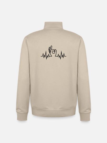 Wave-Finger-Hole - Unisex Organic Zip Sweatshirt von Stanley/Stella - Cremebeige