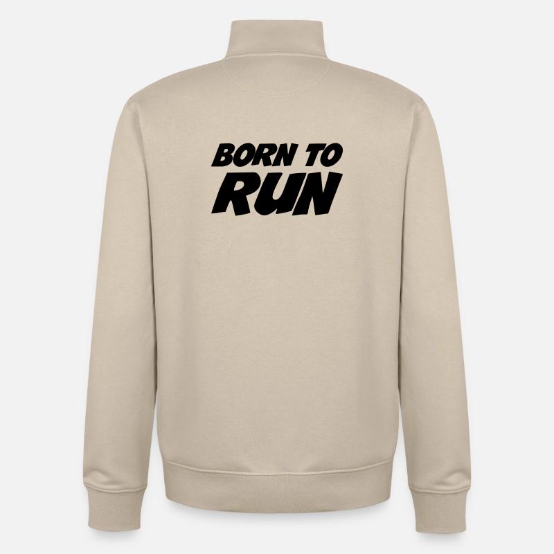 Born to run Athletics - Unisex Organic Zip Sweatshirt von Stanley/Stella - Cremebeige