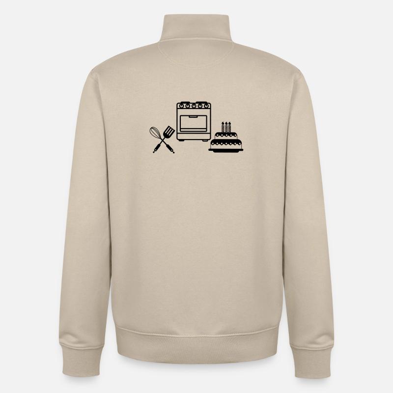 Faire un gâteau - Sweat zippé unisexe en coton bio Stanley/Stella - beige crème