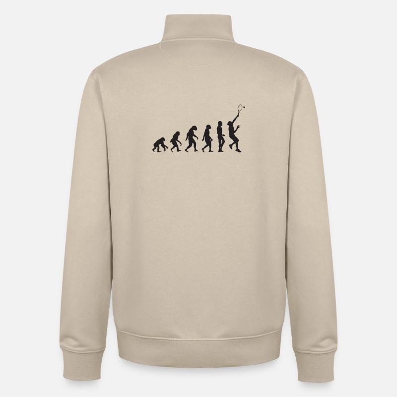 Évolution du tennis - Sweat zippé unisexe en coton bio Stanley/Stella - beige crème